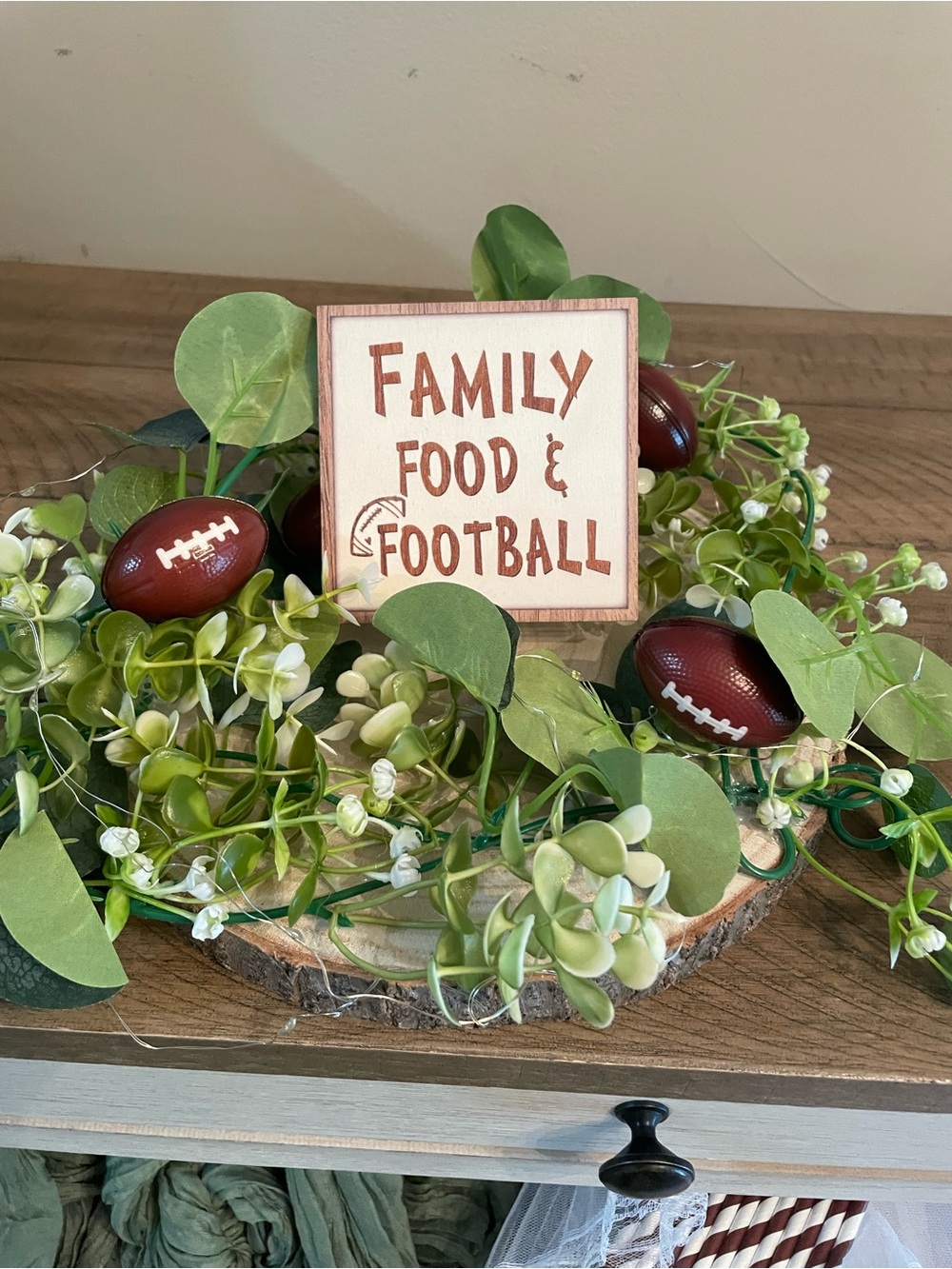 Football Party Centerpieces (Set of 6) Rustic First Year Down Birthday